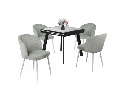 Diaz-asztal-feher-marvany-Olaf-szek-vilagosszurke