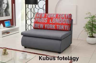 Kubus fotelágy Szombathely – modern, ágyneműtartós, kinyitható fotel a Fiore Bútortól